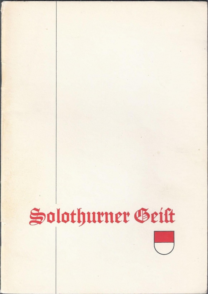 <p>Solothurner Geist Vortrag von Landsmann Dr. Urs Dietschi , Buch Top Zustand</p>